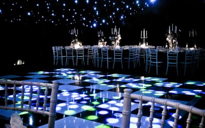 Black & White Dance Floor with Chivari chairs