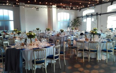 Silver Cheltenham with blue seat pad