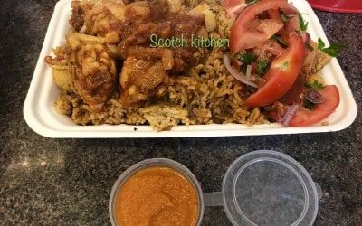 Pilau rice with kachumbari