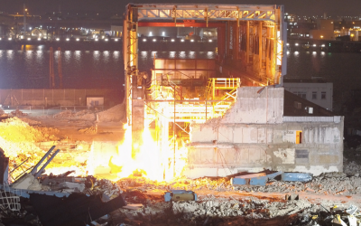 Dartford Power Station ignites