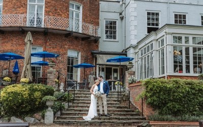 Bride and Groom at St Michael's Manor St Albans.