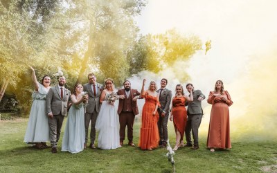 Wedding Party with Smoke Grenades The Waterside Venue, Rickmansworth