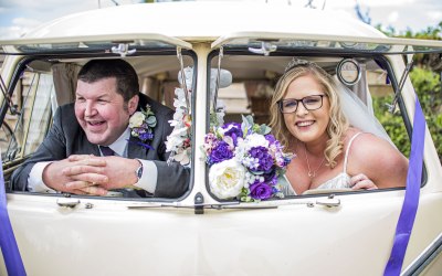 Couple Smiling inside Volkswagen Camper at The Punchbowl Inn, Bridgnorth