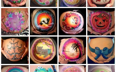 Baby Bump Face Painting by Fey Faces Oxfordshire