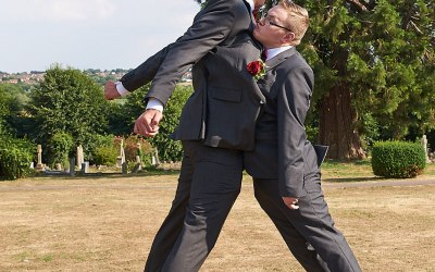 Groom and Best-man celebrate