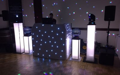 White Starcloth wedding setup
