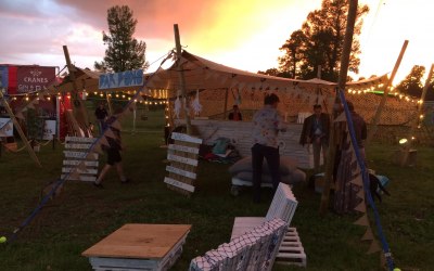 As the sun is setting