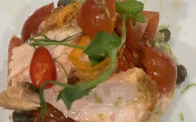 Salmon and Prawn Salad Starter