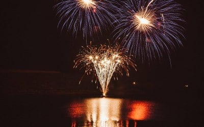 Fireworks of of a Barge