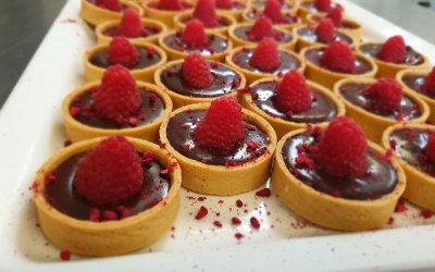 Mini Dark Chocolate and Raspberry Tarts 