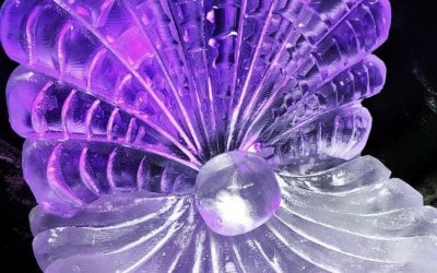 Scallop Shell ice sculpture for buffets - Hever Castle