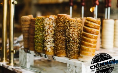 Traditional Chimney Cakes with various coatings
