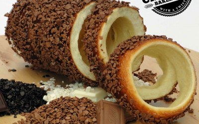 Traditional Chimney Cake Coated in Chocolate 