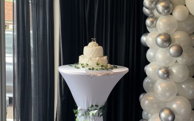 Organic Balloon Arch for a 25th Wedding Anniversary