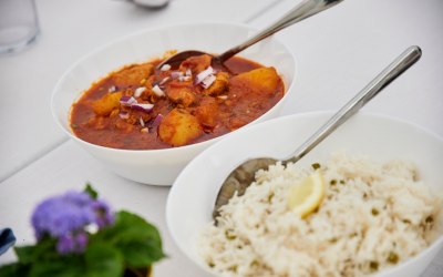 The Indian Dish Feast Style setup