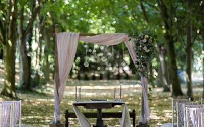 Rustic Wedding Arch at Saltmarshe Hal