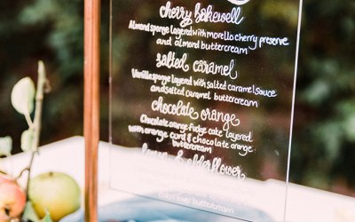 Hand Painted acrylic wedding sign