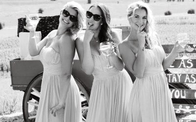 Bridesmaids having fun 