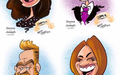 Digital caricature drawn live