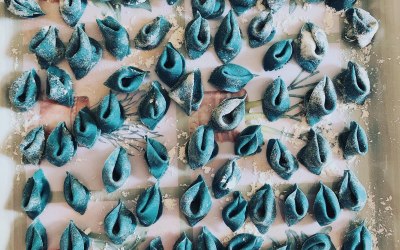 Vegan blue pasta