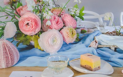 Tea by the sea in spring
