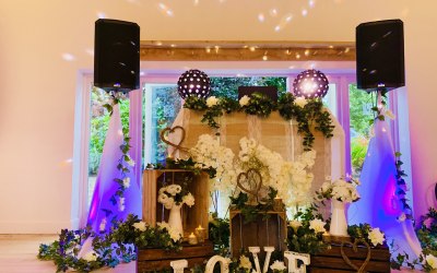 Rustic barn Dj setup