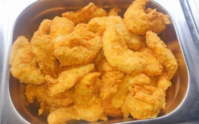 Homemade chicken goujons