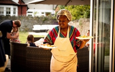 Shebah serving guests