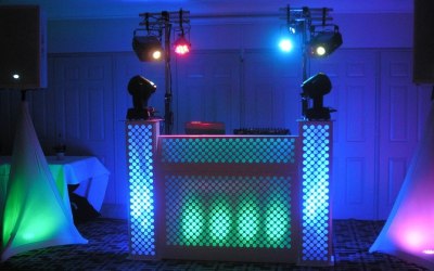 Almost White Disco Setup for Weddings