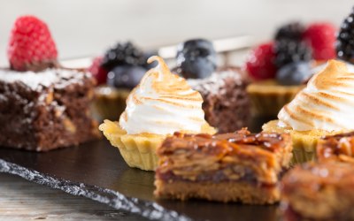 Miniature lemon meringue pie, award winning brownie