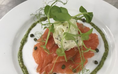Smoked Salmon, Dill Potato Salad, Dill & Mustard Sauce