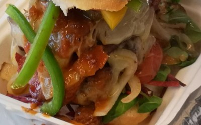 Half-pound beef-steak burger