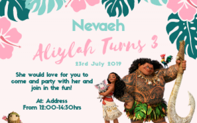 Moana Themed Invitation 