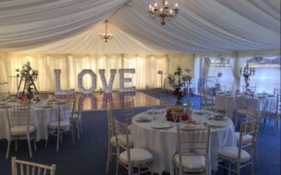 Marquee with linings.