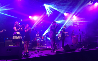 Festival stage, sound, lighting