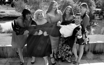 The groom getting the works