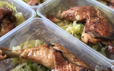Meal prep, Chinese Roasted Chicken leg quarters 