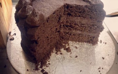 Our amazing triple stack chocolate cake!