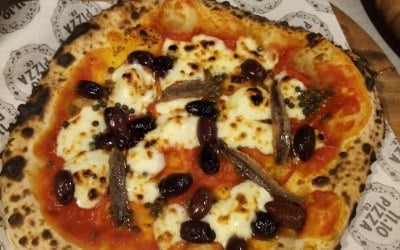 Puttanesca with anchovies, olives, lemon zest and chilli oil