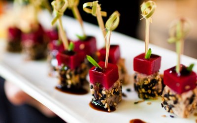 Tuna & Beetroot canapes