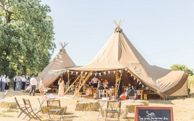 Laura & Chris' summer tipi wedding