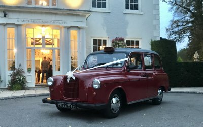 Vintage red taxi