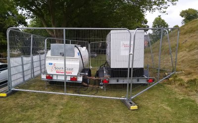 Generator and fuel tank for outdoor production