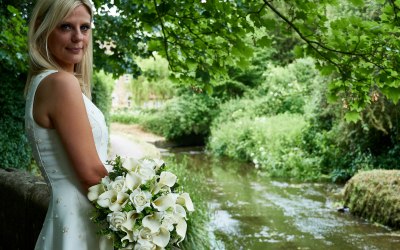 Sarah at Reception in Lacock 