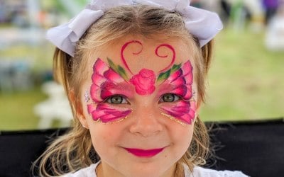 A butterfly painted At a summer show