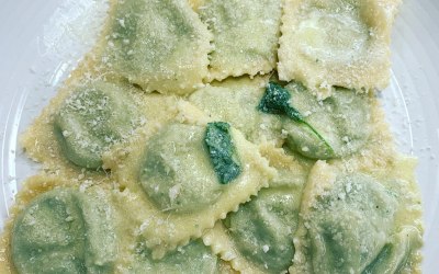 Home made Ravioli ricotta and herbs