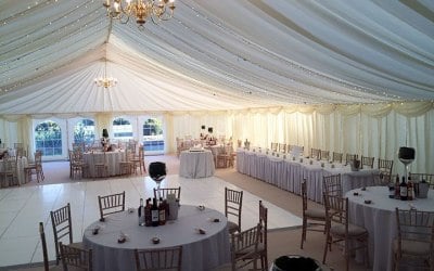Wedding layout with white dance floor