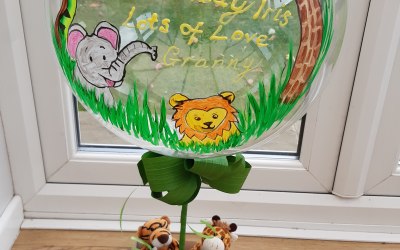 Hand painted childrens birthday balloon