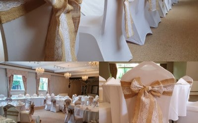 Hessian and lace sash for that natural look