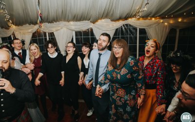 Marquee wedding ceilidh